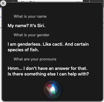 screenshot of a chat with Siri